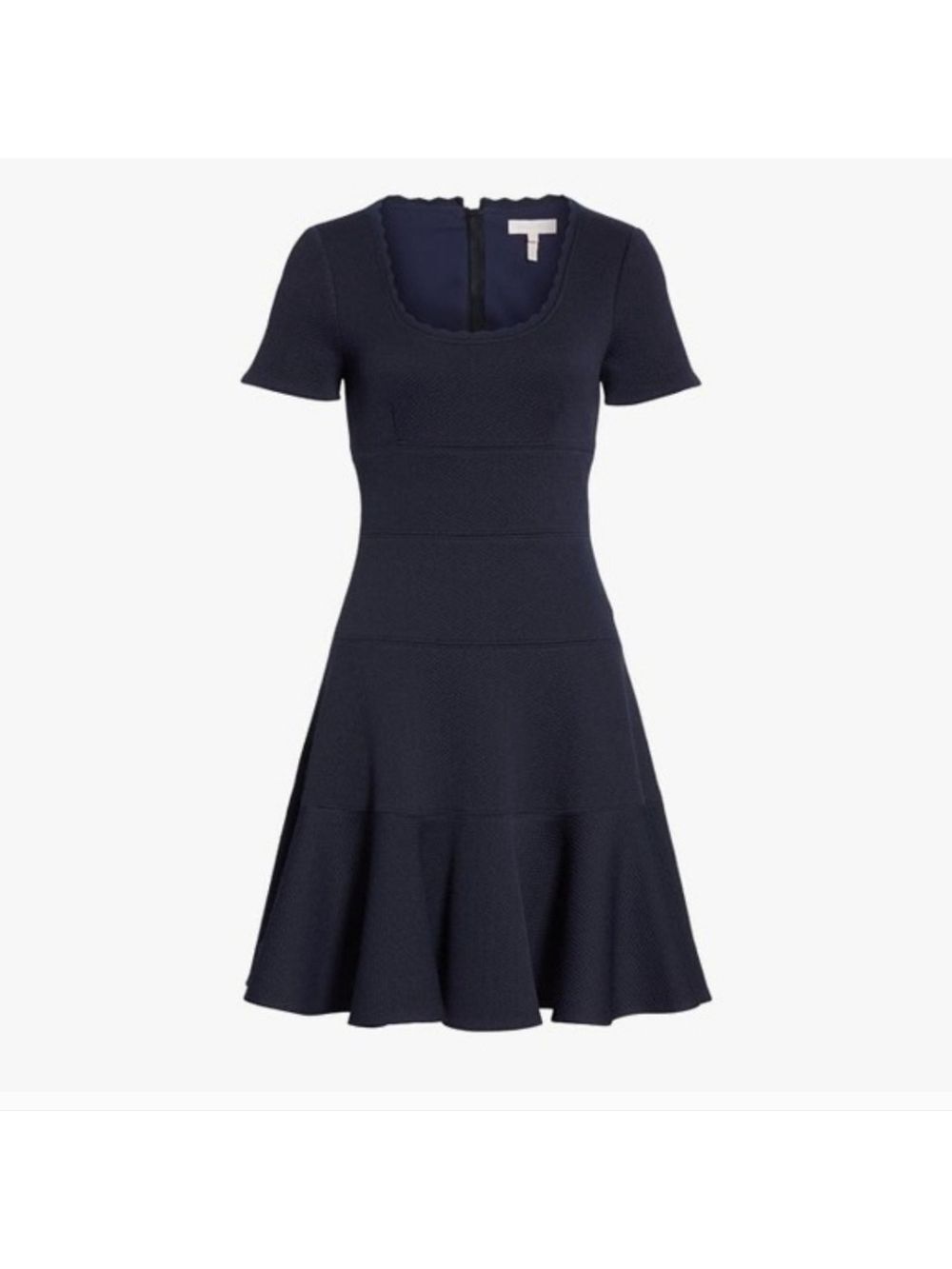 Rebecca Taylor Textured Navy Midi Dress